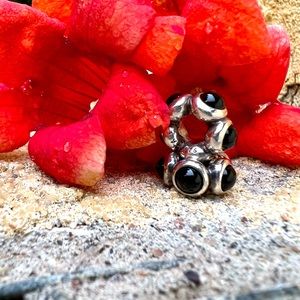 Set of Pandora Onyx Cabochon Spacers